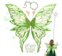 Ali da Fata Adatto per Adulti e Bambini,Costume fata Bambina Combinado con Orejas de Elfo-Guirnalda-Varita Mágica,Ali Farfalla Bambina,Barbie ali di Farfalla Ideale per Cosplay,Feste e Travestimenti