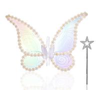 Ali da Fata Donna Ali Angelo Winx Adulto Vestito Carnevale Bambina Farfalla Fairy Wings Adult Con Bacchetta Magica Principessa Bambina Ali da Farfalla Adulta Fatina Costume (58 x 49 cm)