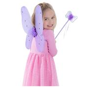 Ali Da Fata Per Bambini + Bacchetta Accessorio Per Costume Da Favola