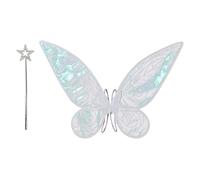 Ali da fata per bambini e adulti, accessorio per costume da principessa, farfalla, ali d'angelo, scintillanti ali trasparenti per travestimenti, Halloween, Natale, compleanno o feste a tema