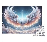 Ali d'angelo amore mamma Puzzles 1000 Pezzi Carta riciclata per adulti Puzzle per adulti Gioco stimolante Regalo divertente per casa Ottima idea regalo per bambini dai 12 anni in su 38x26cm/1000pcs