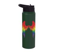 Ali D'angelo Arcobaleno Sulla Schiena Ali D'angelo Gay Lgbtq Stainless Steel Insulated Water Bottle