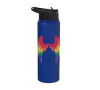 Ali D'angelo Arcobaleno Sulla Schiena Ali D'angelo Gay Lgbtq Stainless Steel Insulated Water Bottle