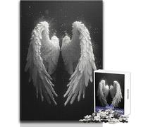 Ali d'angelo bianche per adulti Puzzle da 1000 pezzi Gioco educativo e divertente per imparare, regalo perfetto e premuroso per ogni occasione Dimensioni 38x52cm