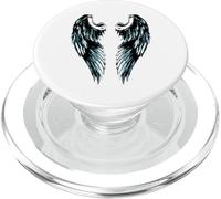 Ali d'angelo con piume nere, ideali per goti e angeli custodi PopSockets PopGrip per MagSafe