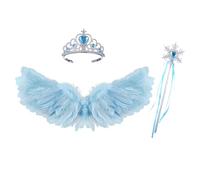 Ali d'angelo con piume per adulti, grandi ali da angelo con piume, accessorio per cosplay per donne e ragazze (blu, 3 pezzi, 3 pezzi)