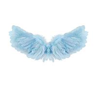 Ali d'angelo con piume per adulti, grandi ali da fata, con piume, accessorio per cosplay per donne e ragazze (blu, 65 x 35 cm)