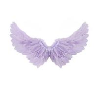 Ali d'angelo con piume per adulti, grandi ali da fata, con piume, accessorio per cosplay per donne e ragazze (viola, 65 x 35 cm)