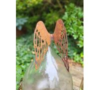 ali d'angelo in filigrana ruggine verso il basso decorazione Natale Avvento f...