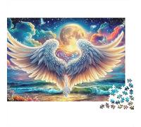 Ali d'Angelo Luna Puzzle 1000 Pezzi Difficile Adulti Ali d'Angelo Luna Fantasia Premium Spesse Resistenti Alta Qualità Vivaci Antistress Gioco 70x50cm/1000pz
