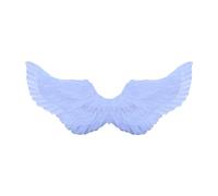 Ali d'angelo per Halloween, con piume, con cinghie elastiche, per cosplay, feste in costume, da donna, colore bianco, taglia unica