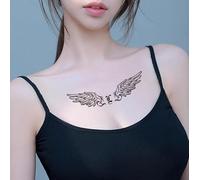 Ali D'Angelo Simulate Sul Petto E Sul Collo, Piccoli Tatuaggi Temporanei Semipermanenti A Base Di Erbe, Adesivi Per Tatuaggi Finti Da Uomo E Da Donna, Impermeabili, Della Durata Di 2 Settimane