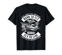 Ali della libertà Retro Vintage Aviation Airplane Design Maglietta