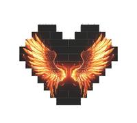 Ali di angolo di fuoco Blocco di mattoni Puzzle a forma di cuore, immagine personalizzata puzzle foto puzzle per adulti 3D micro blocchi di costruzione per la decorazione della casa set di mattoni