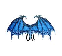 Ali di dinosauro puntelli decorazione in maschera compleanno Halloween drago costume blu 90 x 46 cm