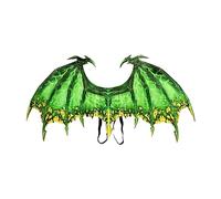 Ali di dinosauro puntelli decorazione in maschera compleanno Halloween drago costume verde 90 x 46 cm