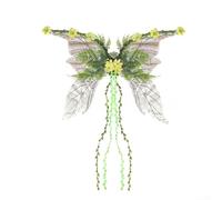 Ali di farfalla per adulti, ali di farfalla in organza, accessorio per travestimento per donne adulte per feste rinascimentali (è nero)