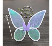 Ali di fata che si illuminano con ali di farfalla per adulti e bambini, costume a LED per ragazze e donne, per Halloween, compleanno, Natale, parte viola