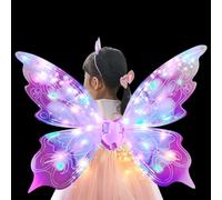 Ali di fata elettriche, 75 x 50 x 8 cm, ali di farfalla elettriche, per cosplay, costume per bambini, vestito da principessa per ragazze, funzione, feste,