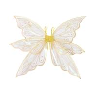 Ali di fata farfalla scintillanti (bianche) per donne e ragazze, accessorio regolabile per feste in