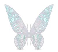 ali di fata per adulti e bambini, colore bianco con cinghie elastiche, adatte per carnevale, Halloween, cosplay, oggetti di scena fotografici