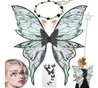 Ali di fata per adulti e fate, ali per bambini, set di ali degli elfi (ali delle fate, fascia, stelle e adesivi) per cosplay, feste a tema, feste e travestimenti