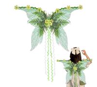 Ali di fata per donne adulte, ali di farfalla regolabili, decorazioni per festival, Halloween, fiere, feste, spettacoli di Natale, vacanze, giardino, verde