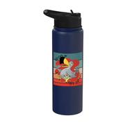 Ali di uccello Dodo che sbattono l'umorismo giocoso e Stainless Steel Insulated Water Bottle