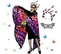 Ali Farfalla Costume,Donna Ali Costume Sciarpa,Mantello Ali Farfalla,Costume Farfalla Scialle Adulti,Costume da Farfalla,Mantella Farfalle Scialle,per Festa di Carnevale Cosplay Halloween