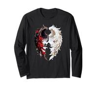 Ali in Nero con Colore Bianco, Design Fantasia Maglia a Manica