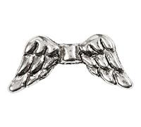 Ali, larghezza: 20 mm, argento anticato, AS, 16 pezzi.
