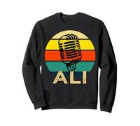 Ali Nome Retro Microfono Musica Divertente 80s Vintage Lovers Felpa