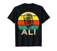 Ali Nome Retro Microfono Musica Divertente 80s Vintage Lovers Maglietta