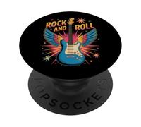 Ali per chitarra elettrica retrò vintage anni '80 Rock & Roll Music PopSockets PopGrip Adesivo