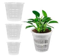 ALI2 Vaso per orchidee, 9 pezzi, in plastica trasparente, calibro 110 mm, 140 mm, 160 mm, 3 pezzi, in plastica, traspirante, per interni ed esterni, con fessure