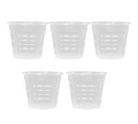 ALI2 Vaso per orchidee trasparente, 5 pezzi, diametro 11 cm, altezza 10 cm, in plastica, con fori, per orchidee, interni