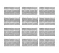 Aliaga 12 fogli di piastrelle paraschizzi staccabili e attaccate, effetto marmo bianco, in PVC, per cucina, 30,5 x 15,2 cm, resistenti, facili da installare, colore grigio