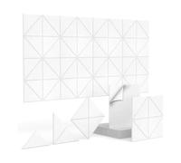 Aliaga 12 pannelli acustici autoadesivi, 30,5 x 30,5 x 1 cm, pannelli insonorizzanti per casa, studio di registrazione, ufficio, bianco