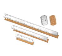 Aliaga Righello nel Metallo 3 Pezzi Righello nel Acciaio Inossidabile con Supporto nel Sughero Righello nel Metallo Antiscivolo con Bordo Dritto per il nel Ufficio