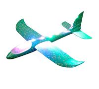 Aliante, Aliante luminoso, Due modalità di volo, Modello Schiuma Aeroplano, Schiuma Aliante, Modello Schiuma Aereo Giochi All'aperto per Bambini -48cm (Verde)