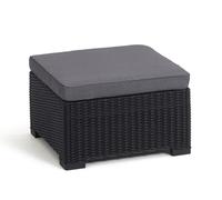 "Alibert by Keter" - Sgabello California con poggiapiedi, tavolo da giardino in plastica, cuscino per esterni, 68 x 68 x 35 cm, colore: Grigio