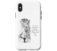 Alice Adventures Wonderland Vintage Libro Citazione Lewis Carrol Custodia per iPhone X/XS