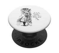 Alice Adventures Wonderland Vintage Libro Citazione Lewis Carrol PopSockets PopGrip Adesivo