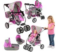 Alice Carrello Per Bambole 2in1 Kombi Passeggino Buggies Con Borsa Rosa