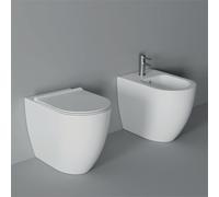 Alice Ceramica "Form" Coppia di sanitari da terra filo muro bianco lucido