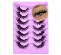 Alice - Ciglia finte a forma di occhio di gatto, curvatura a D, 17 mm, morbide, chiare, in finto visone, 8 paia