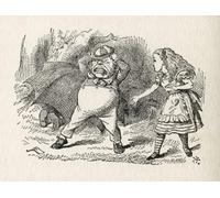 Alice e Tweedledum. Illustrazione di Sir John Tenniel (1820 - 1914). Dal libro Attraverso lo specchio e ciò che Alice trovò lì di Lewis Carroll pubblicato Londra 1912. Stampa poster di Ken Welsh (17 x