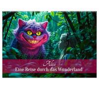 Alice - Eine Reise durch das Wunderland (Wandkalender 2027 DIN A2 quer), CALVENDO Monatskalender: Eine visuelle Reise ins Wunderland zwischen Traum und Wirklichkeit.