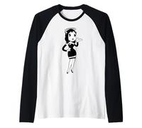 Alice gotico angelo vintage cartone animato blackwork Maglia con Maniche Raglan