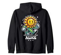 Alice, grazioso motivo girasole per ragazze, nome Alice Felpa con Cappuccio